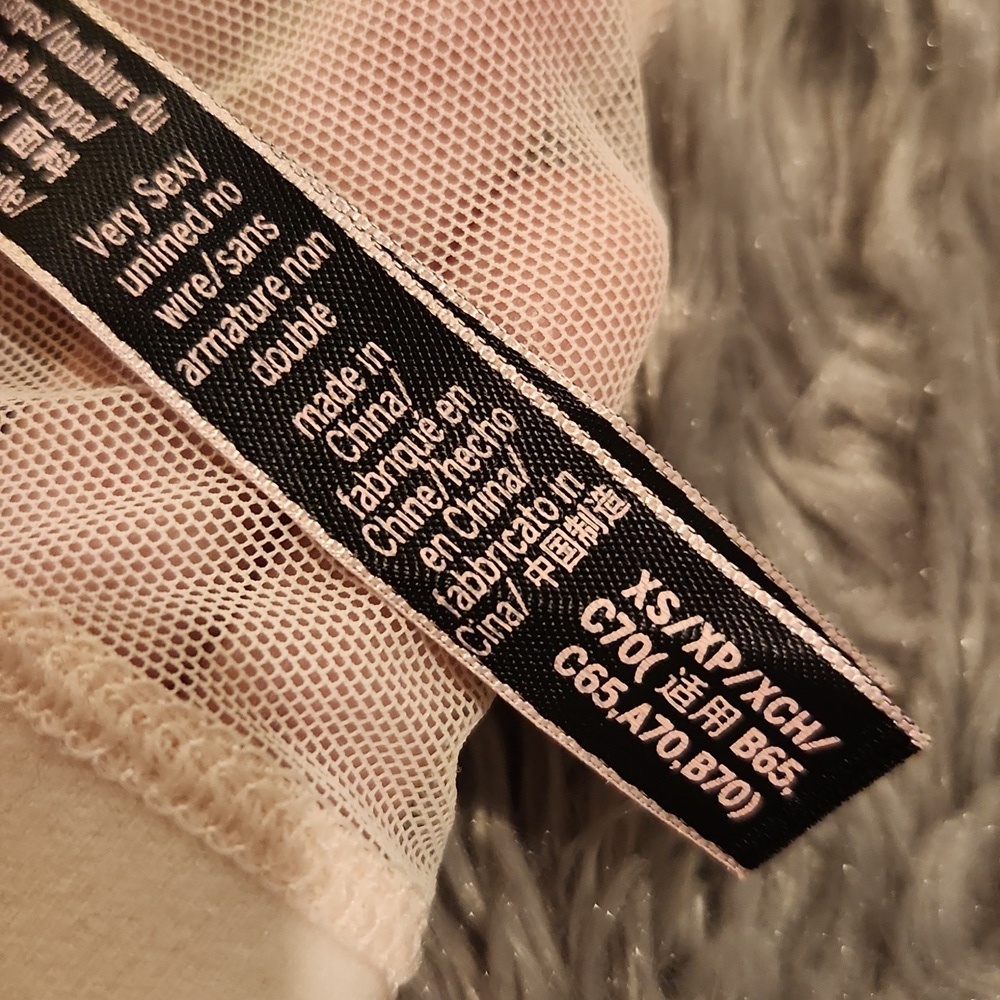Victoria's Secret blush pink velvet & Lace Strappy Boned corset Bralette XS, NWT - Picture 8 of 10